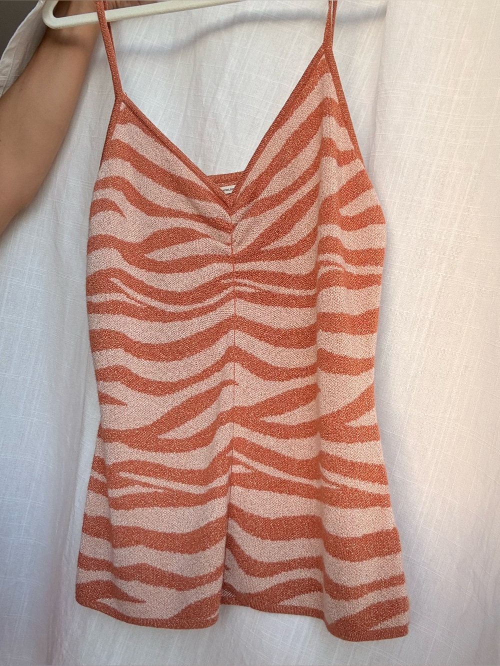Anthropologie Rust and Cream Knit Cami Top